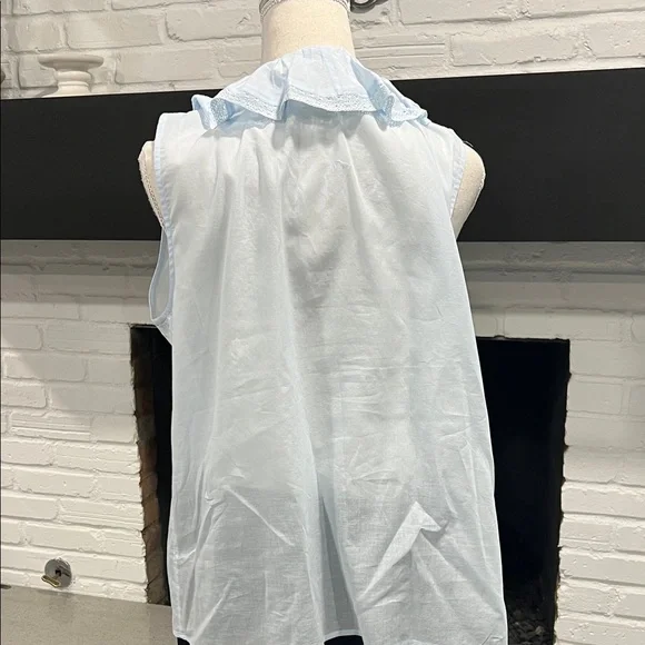 Ann Taylor Light Blue Sleeveless Ruffle Blouse - Picture 5 of 6